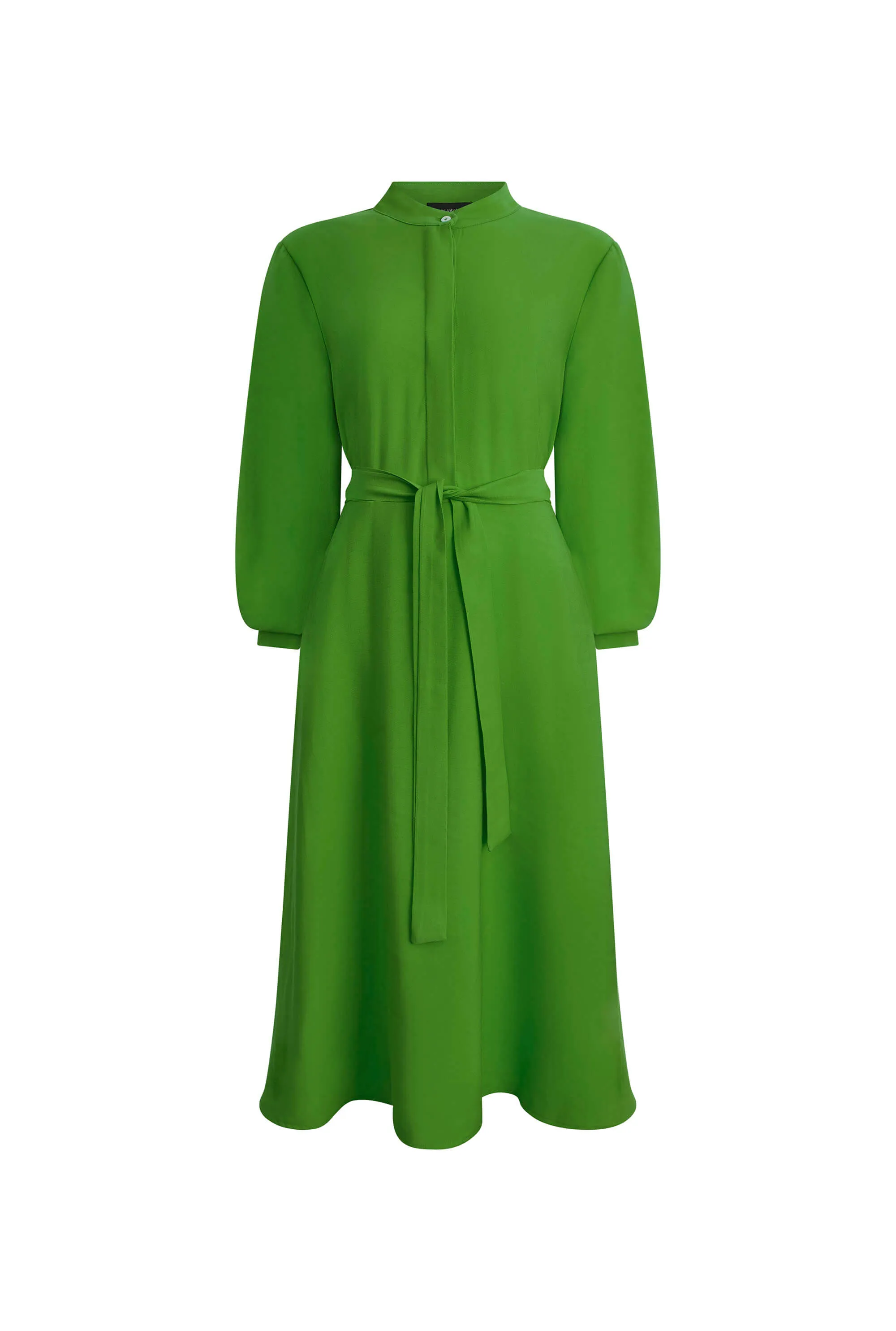 Roll Sleeve Midi Dress Green