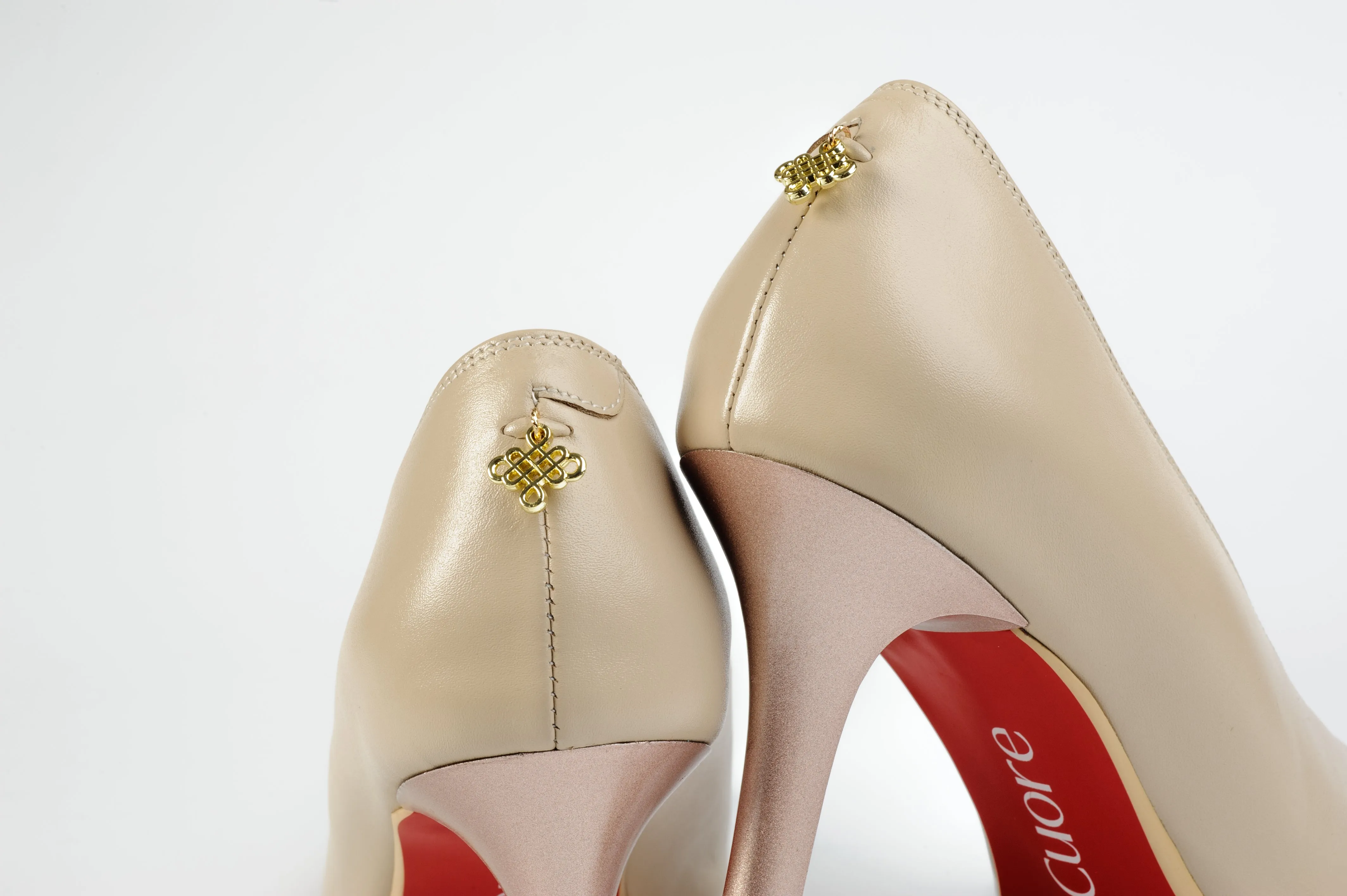 Shoeful 3" CNY Stilettos - Knot Of Blessing (Gold)