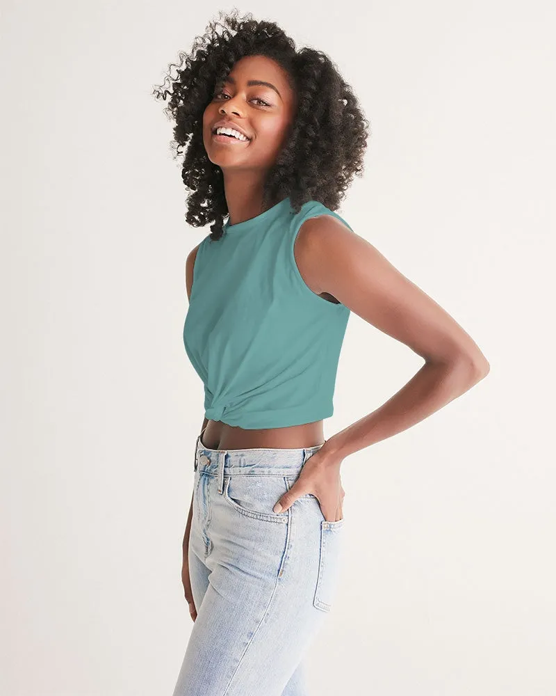 SMF Dusty Mint Feminine Twist-Front Tank