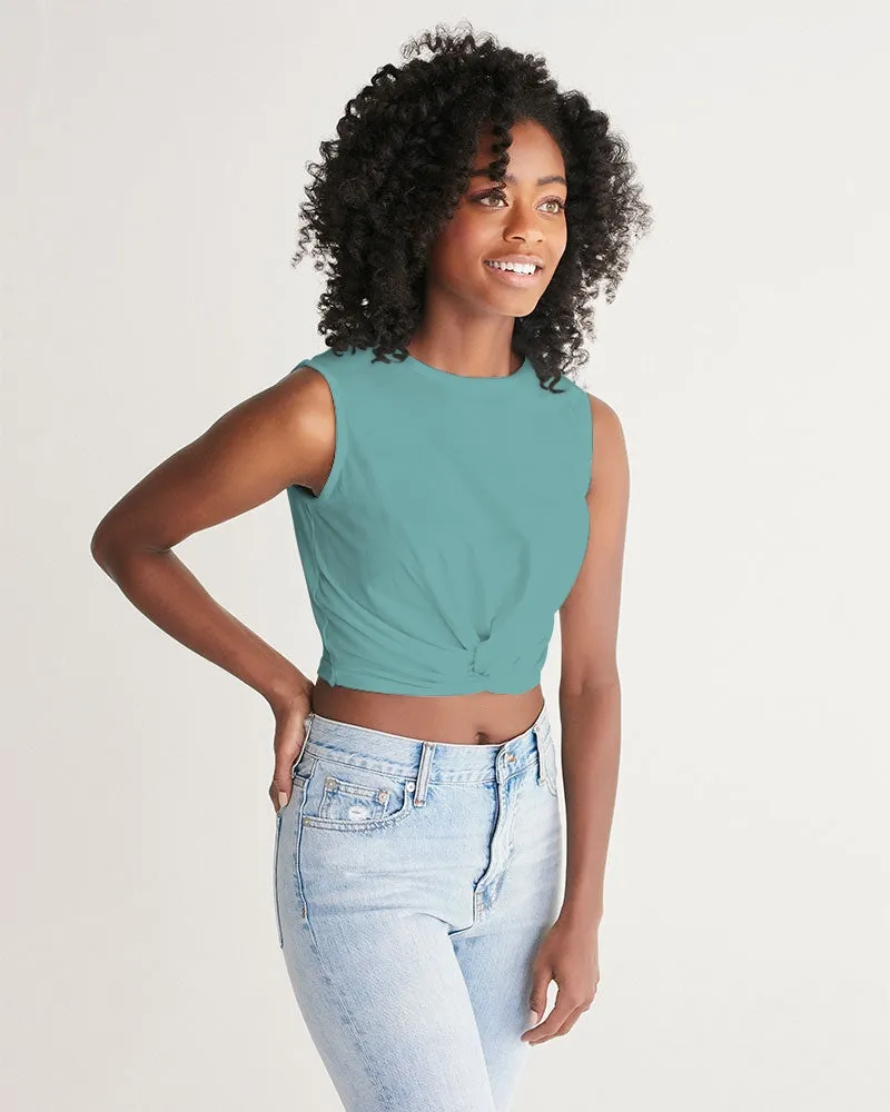 SMF Dusty Mint Feminine Twist-Front Tank