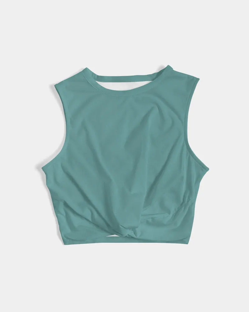 SMF Dusty Mint Feminine Twist-Front Tank