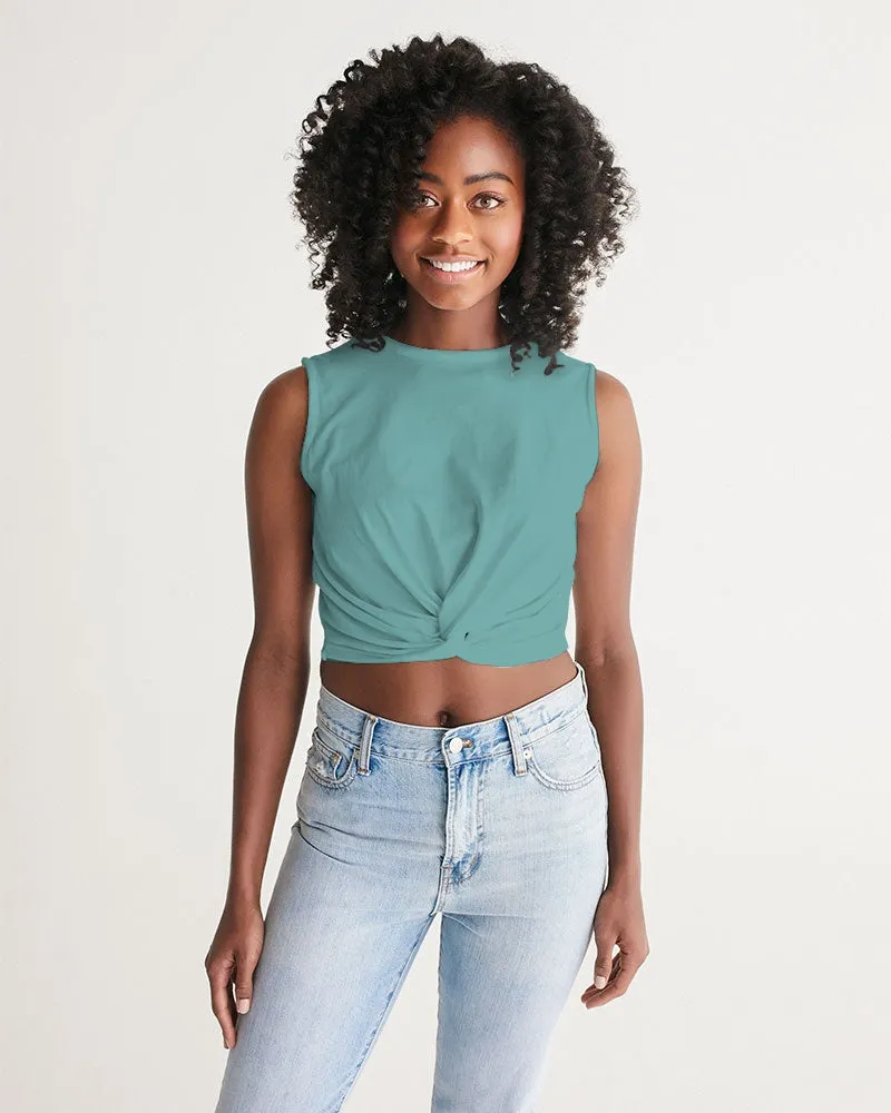 SMF Dusty Mint Feminine Twist-Front Tank