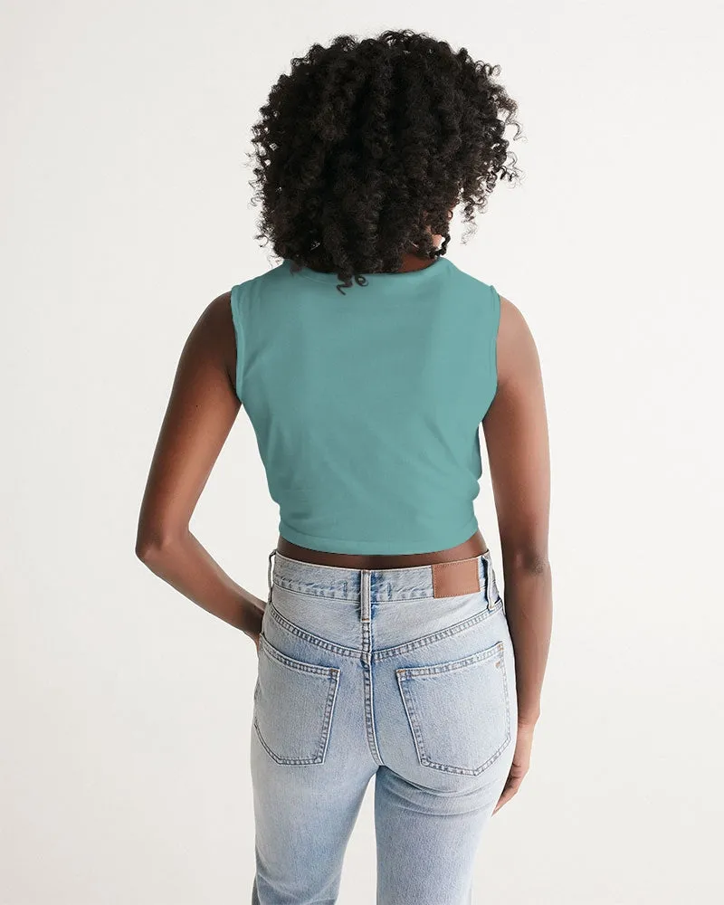 SMF Dusty Mint Feminine Twist-Front Tank