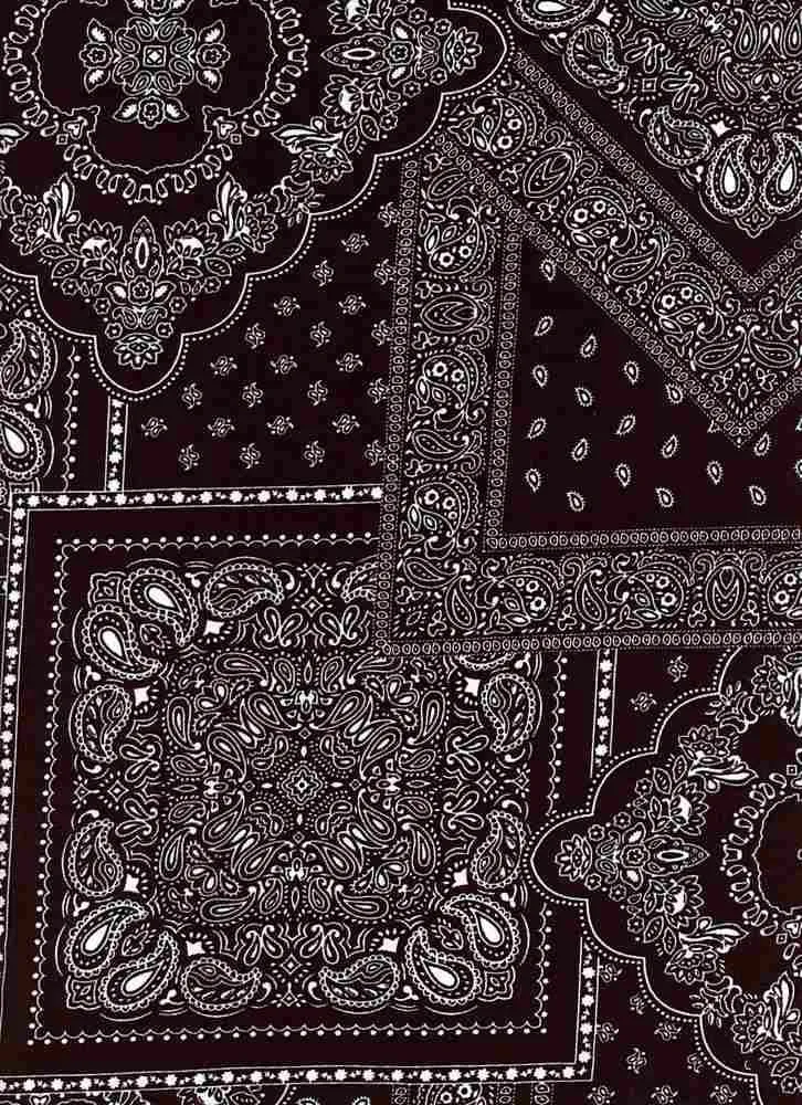 SUPER SOFT POLYESTER SPANDEX DBP / DTY BRUSHED PAISLEY BANDANA BOHO [NFF210119B-009]