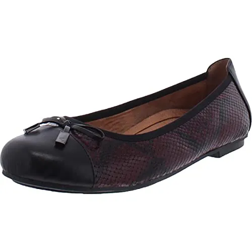 Vionic Women's Spark Minna Ballet Flat - Ladies Ballet Flat with Concealed Orthotic Arch Support Wine Boa 5 Medium US