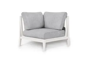 White Aluminum Outdoor Sectional Chair - Right