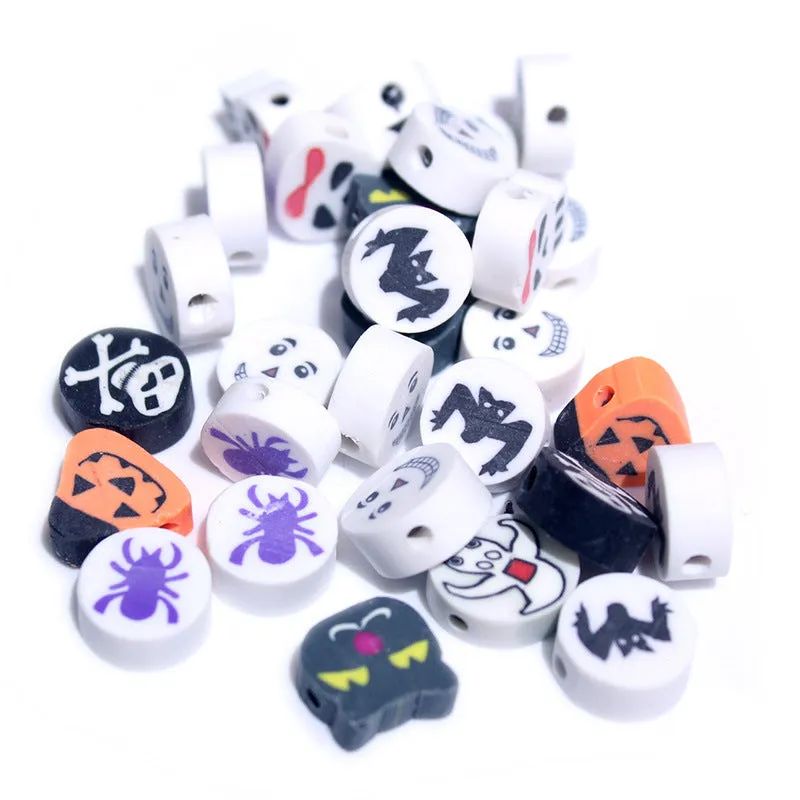 Wholesale 1000pcs/pack Skull Pumpkin Ghost Soft Pottery Beads