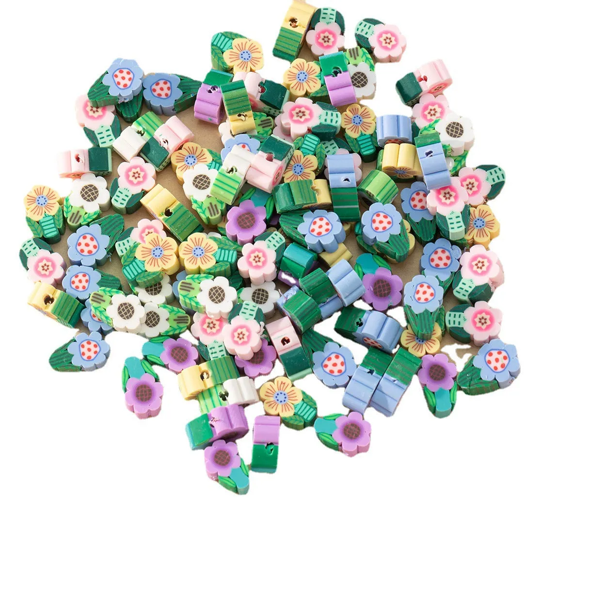 Wholesale 100pcs/pack Flower Soft Pottery Beads